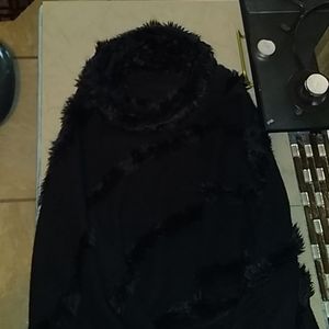 Black furry shawl